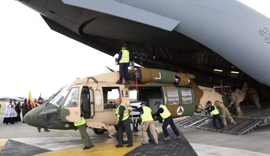 Helicópteros Black Hawk llegan a CATAM. Cortesía: Policía Nacional.