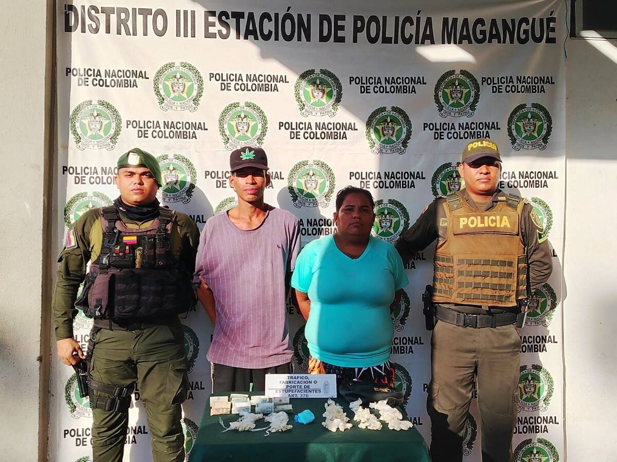 Capturadas dos personas en Magangué por tráfico, fabricación y porte de estupefacientes