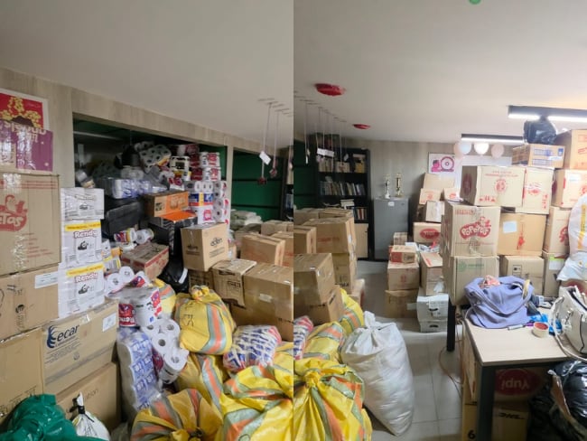 En la UIS se han recolectado más de 15 toneladas de ayudas para Buenaventura y Chocó. Fotos: Suministradas. 