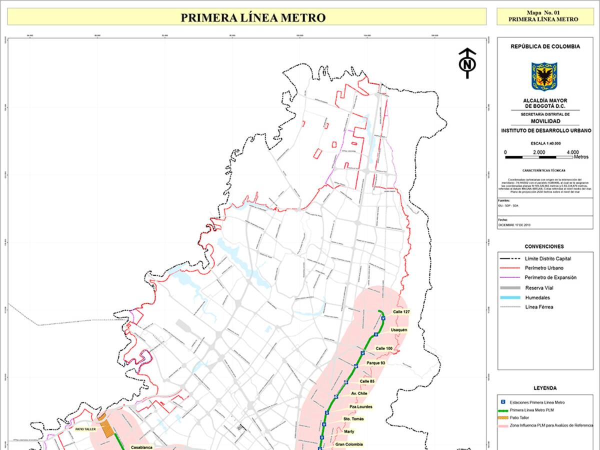 Estas son las 27 estaciones que tendrá el Metro de Bogotá