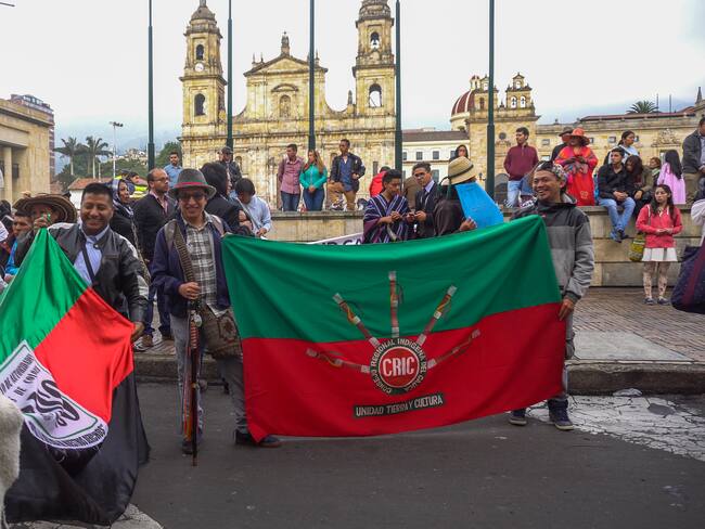 Comunidades indigenas en Bogotá. FOTO: Daniel Garzon Herazo/NurPhoto via Getty Images.