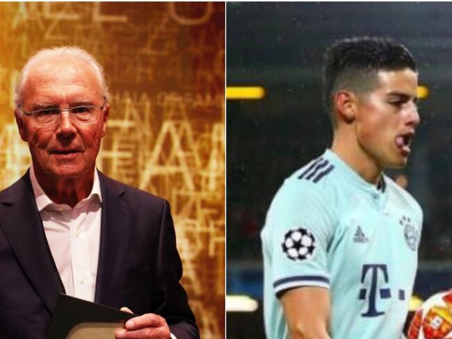 Franz Beckenbauer y James Rodríguez 