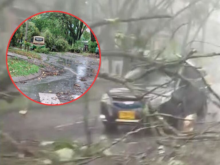 Incidentes tras las fuertes lluvias en el Valle de Aburrá hoy (Fotos vía  Denuncias Antioquia)