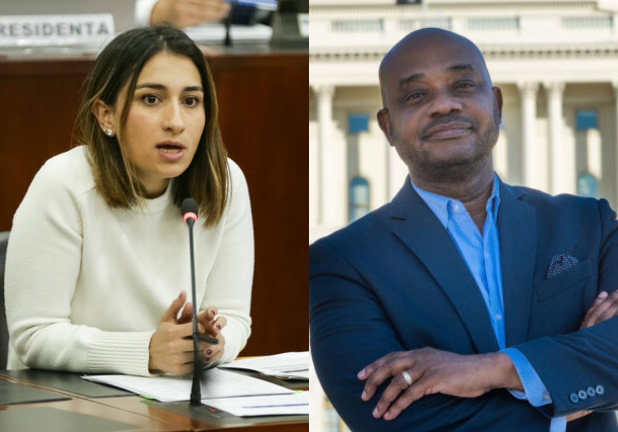 Laura Sarabia y Luis Gilberto Murillo. Foto: (Colprensa - John Paz) /  (Johnny A Yataco/AL DÍA News via Getty Images)