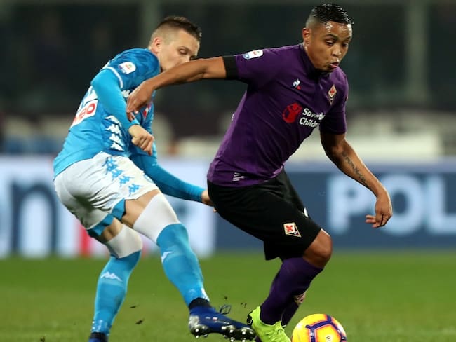 Muriel fue titular en el empate de la Fiorentina ante Nápoles