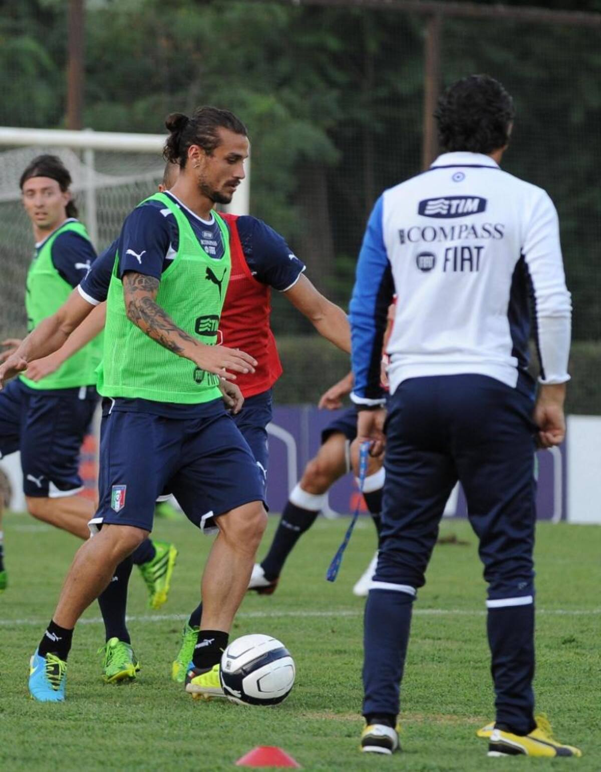 Los italianos entrenaron en casa.