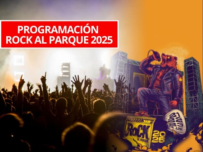 Programación rock al parque 2025 // Imagen de referencia de concierto de rock // póster de Rock al Parque 2025 // redes festival