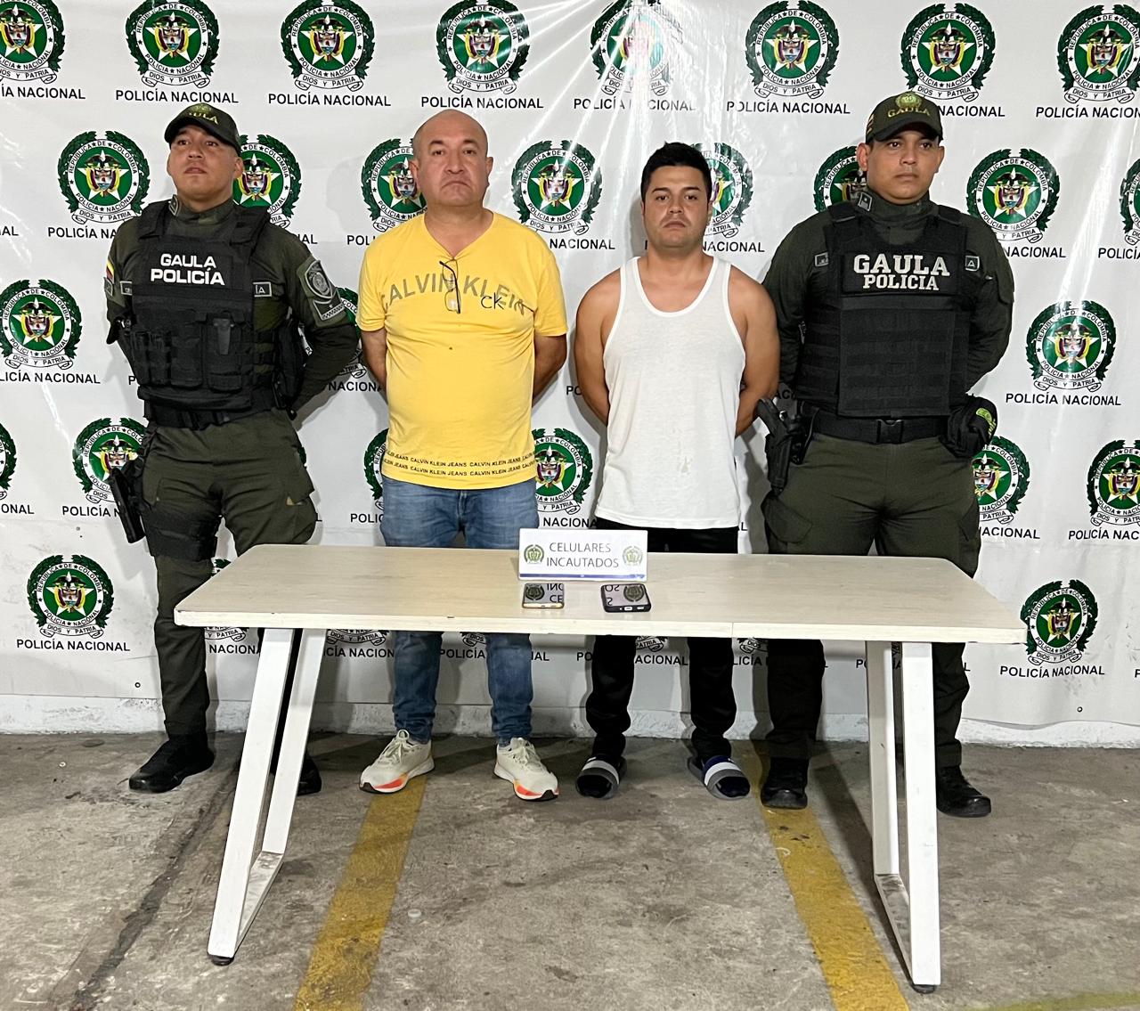 Presuntos secuestradores. Imagen suministrada por la Policia Metropolitana de Barranquilla.