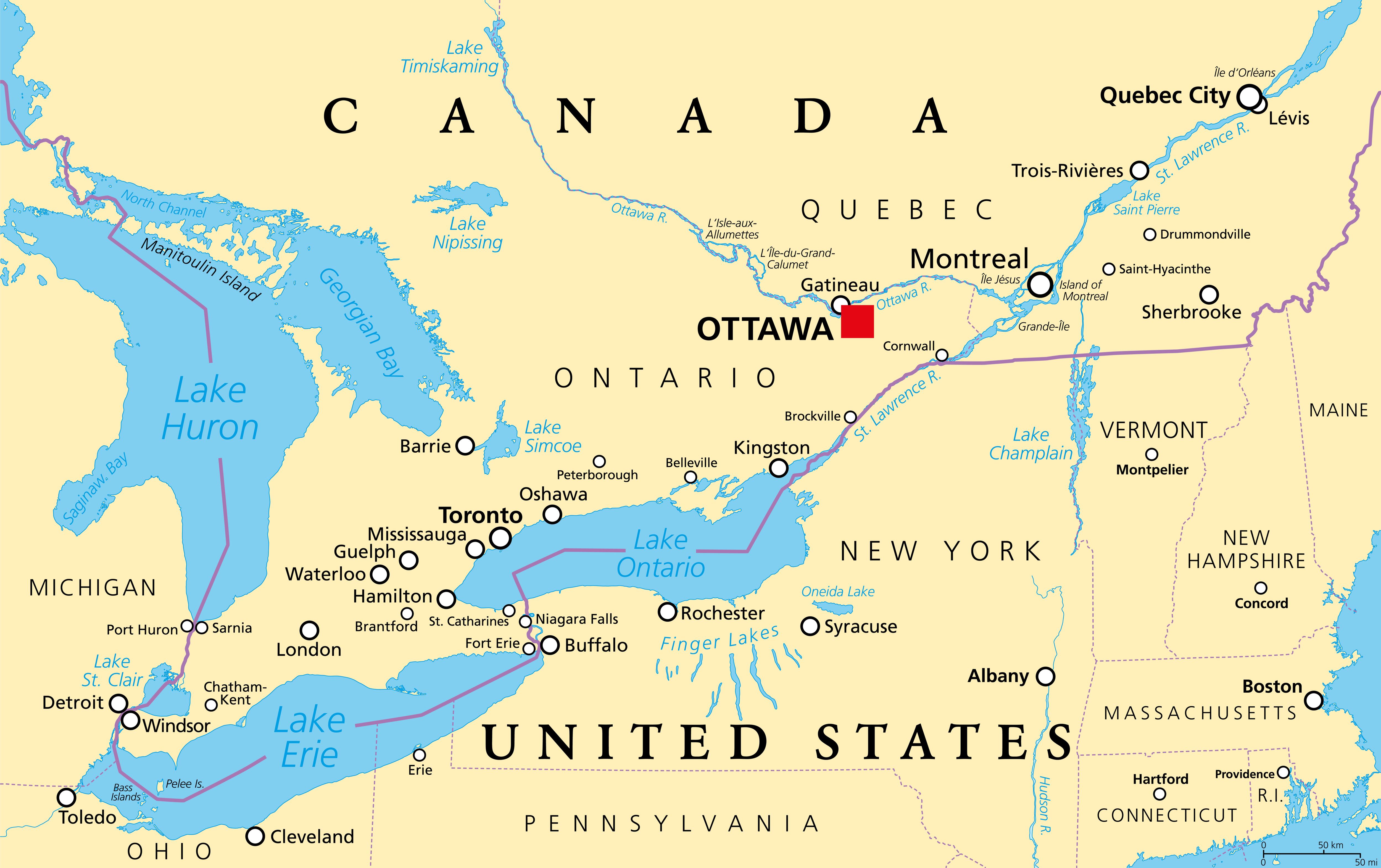 El mandatario estadounidense firmó una orden ejecutiva con la que ordena cambiar el nombre del lago Ontario, compartido por ambos países, a lago ‘América’.
(Foto: Getty Images)