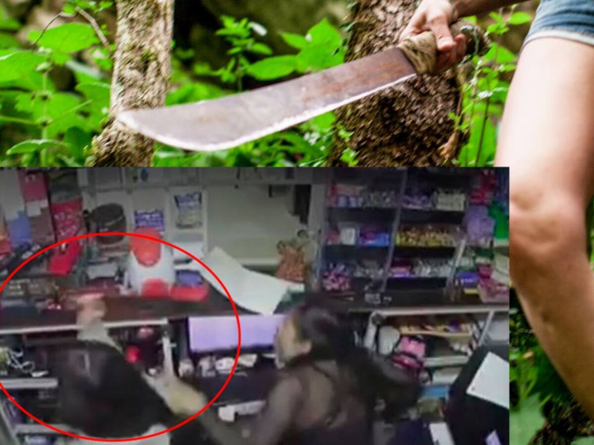 Video: Con un machete, niña defendió su miscelánea de ser robada