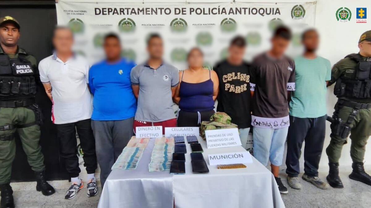 Cárcel para siete presuntos extorsionistas de comerciantes en Antioquia