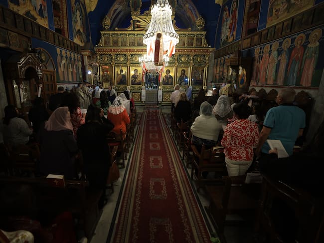 Iglesia catolica en Gaza. Foto: Dawoud Abo Alkas/Anadolu via Getty Images.
