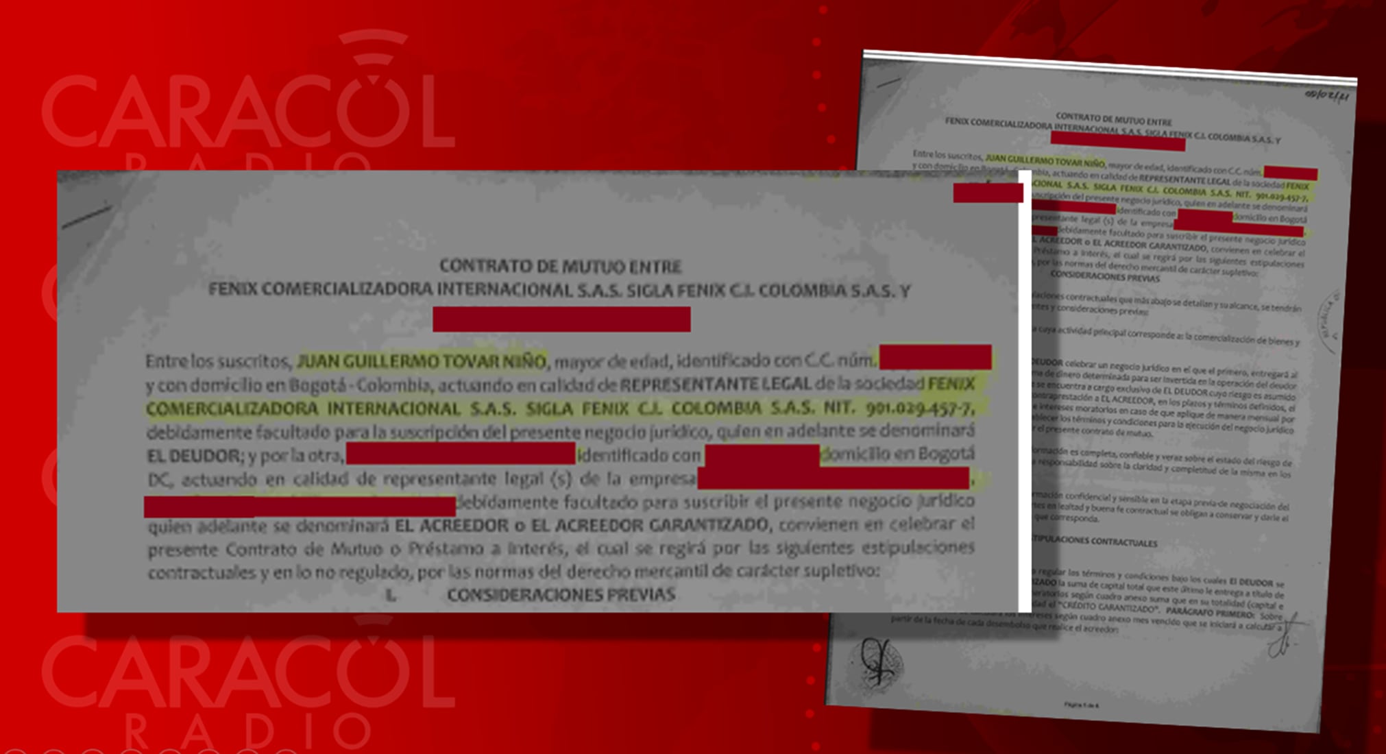 Los negocios de Juan Guillermo Tovar, a través de Fénix Comercializadora Internacional (Fénix C. I.)