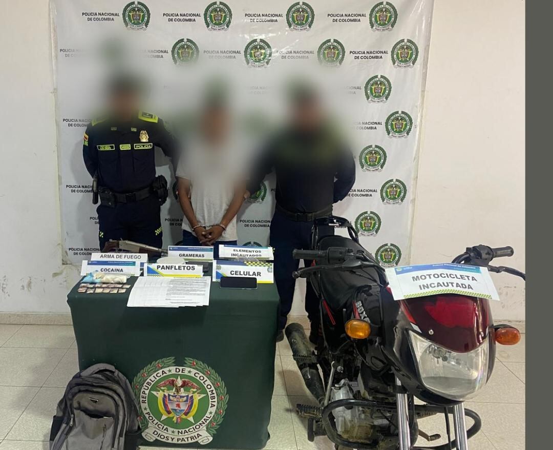 Alias 'Leo' quedó a disposición de las autoridades competentes. // Policía de Bolívar