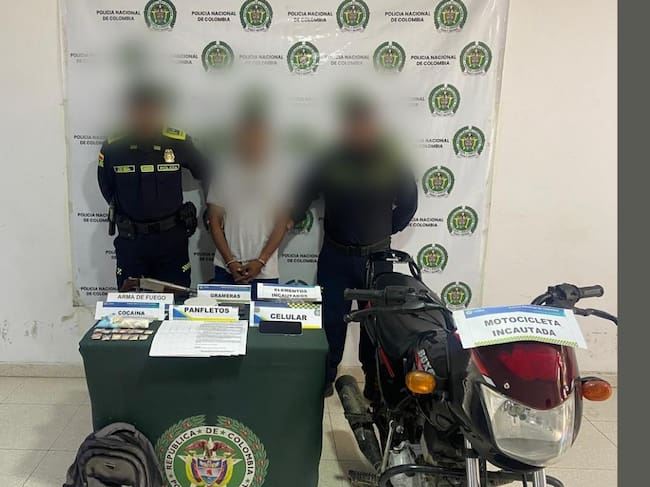 Alias 'Leo' quedó a disposición de las autoridades competentes. // Policía de Bolívar