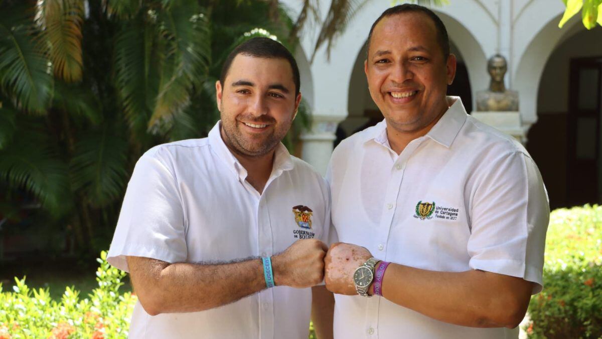 Gobernador de bolívar, Yamil Arana y rector de la Universidad de Cartagena, William Malkun