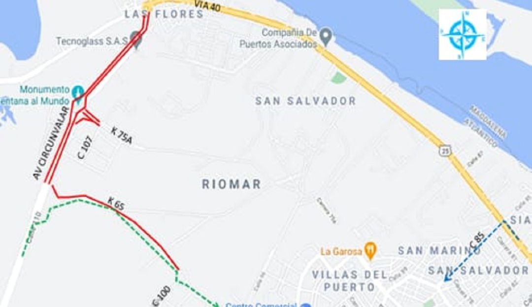 Cierres viales en la Avenida Circunvalar.