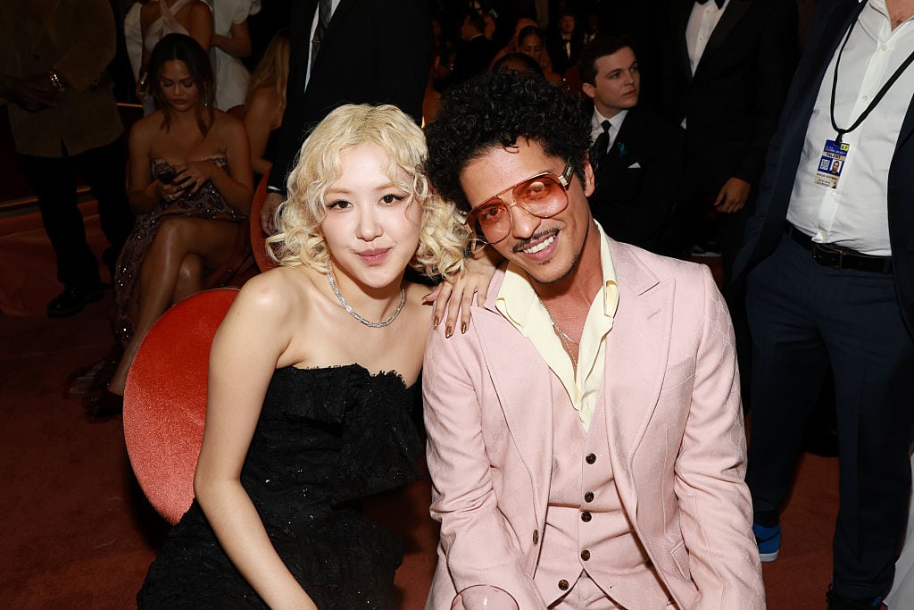 LOS ANGELES, CALIFORNIA - FEBRUARY 01: (L-R) Rosé and Bruno Mars attend the 68th GRAMMY Awards at Crypto.com Arena on February 01, 2026 in Los Angeles, California.  (Photo by Kevin Mazur/Getty Images for The Recording Academy)