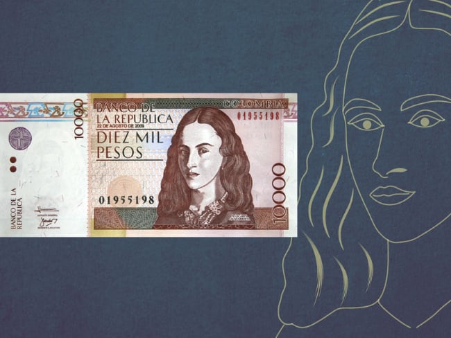Billete de 10.000 Policarpa Salavarrieta, imagen tomada de la cuenta oficial de X del Banco de la República.