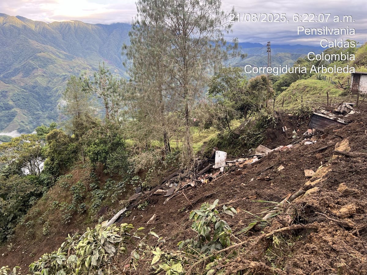 Dos adultos mayores pierden la vida en un deslizamiento de tierra en Pensilvania, Caldas