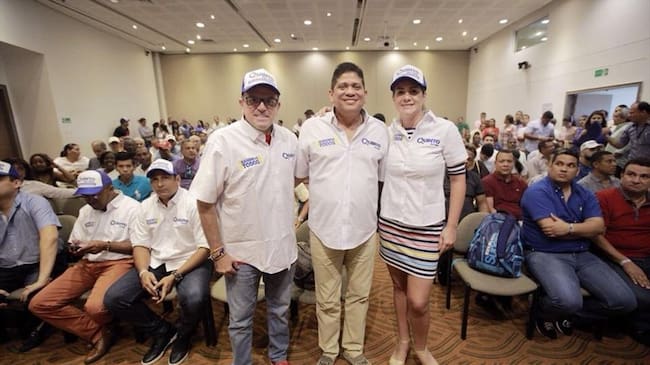 Ayer adhirieron a la campaña de Quinto Guerra los representantes a la Cámara de Cambio Radical Hernando Padaui y Karen Cure.. Foto: Antonio Quinto Guerra