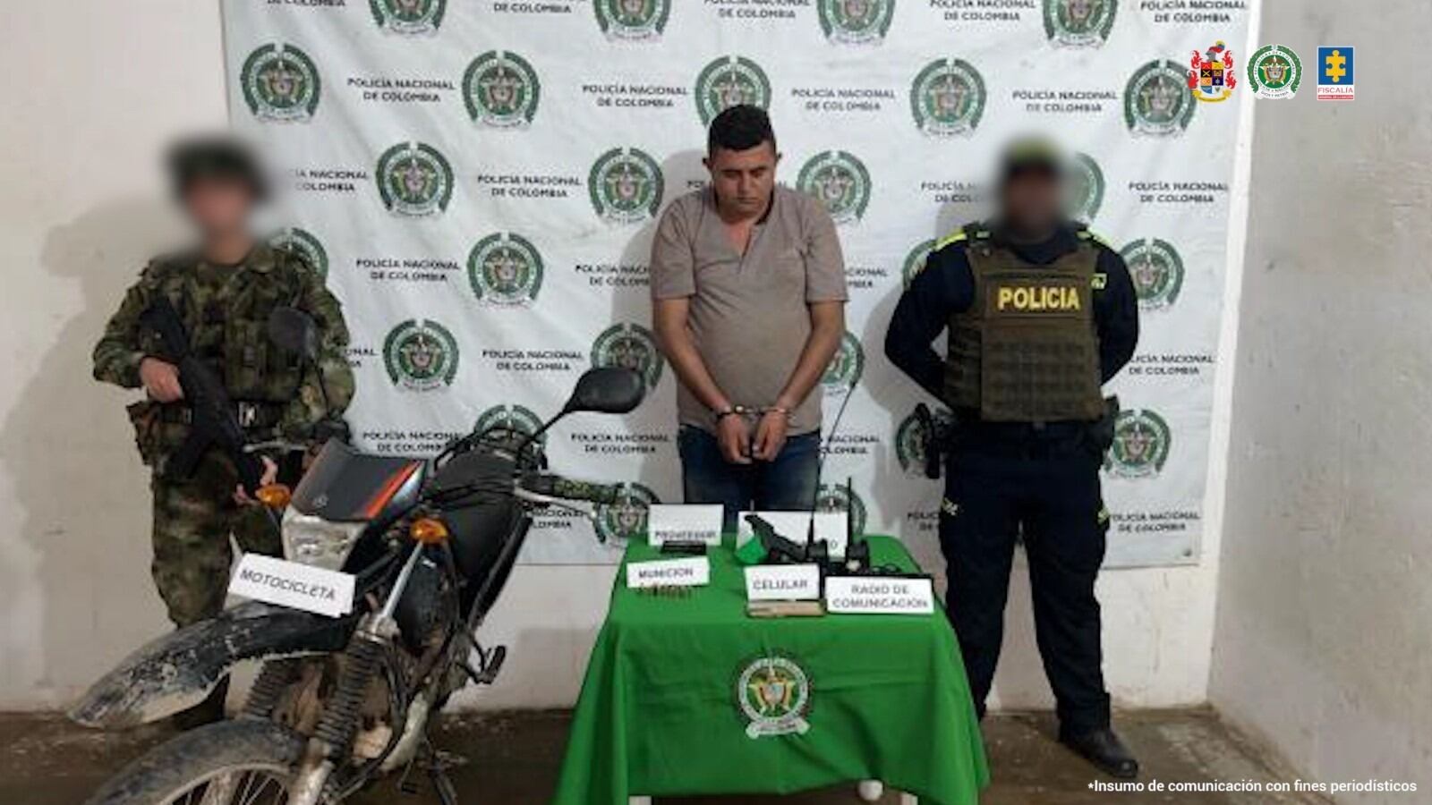 A la cárcel alias ‘Karol G’, capturado con un arma y municiones en carretera de Bolívar