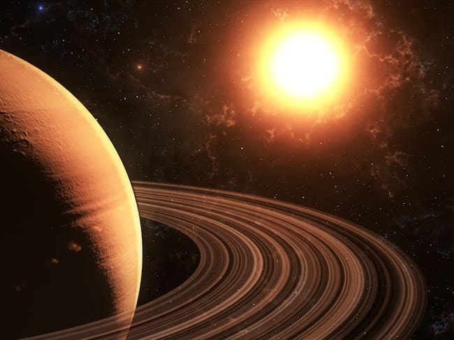 Ilustración del planeta Saturno y sus anillos. Foto: Getty Images.