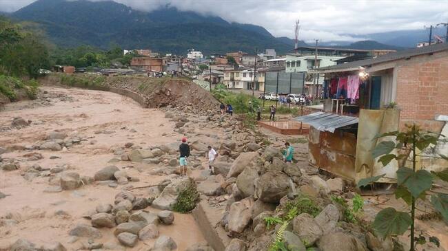 Inundaciones en Mocoa afectó cerca de 7 barrios y 3 veredas por el desbordamiento del río Mulato. Foto: Colprensa