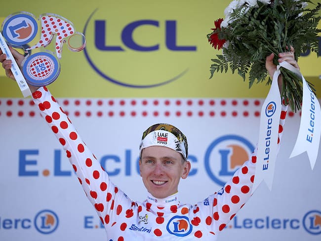 Tadej Pogačar ganador de la contrarreloj / Getty Images.
