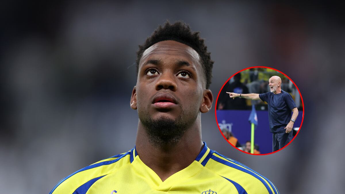 Jhon Durán y Stefano Pioli/Getty Images.