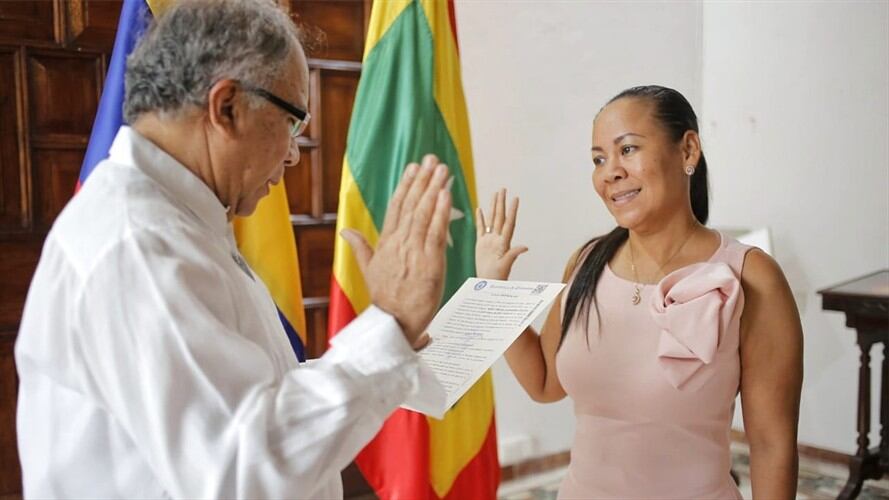 La abogada Yolanda Wong Baldiris se posesionó como alcaldesa encargada de Cartagena. Foto: Alcaldía de Cartagena