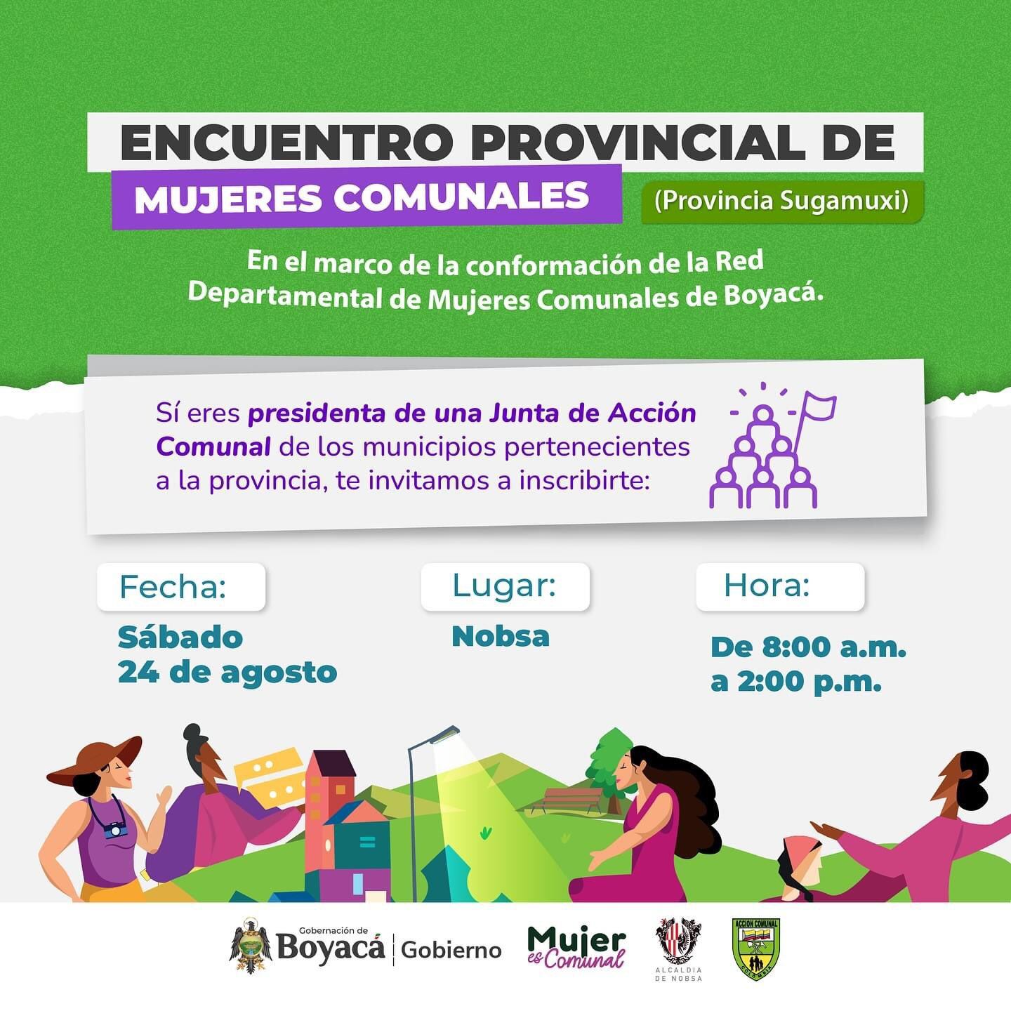 Nobsa será el centro de la primera reunión provincial para potenciar el liderazgo y la inclusión de mujeres comunales en Boyacá