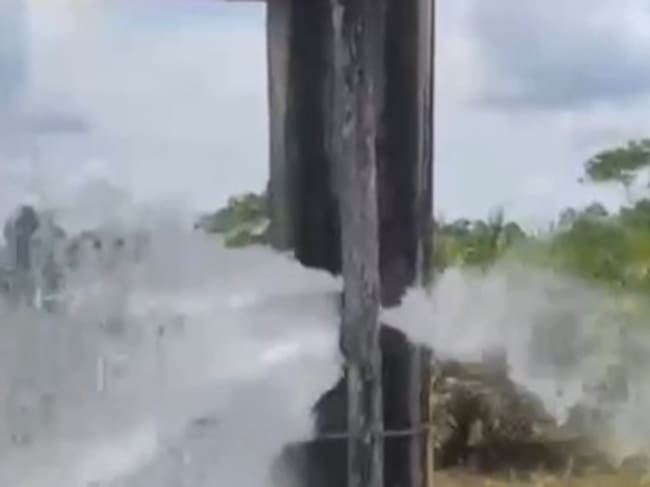Enfrentamientos entre grupos armados en el Catatumbo deja daños en acueducto de Campo Dos en Tibú. / Foto: Tomada de video cortesía comunidad.