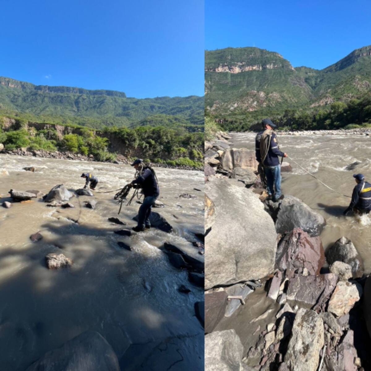 Autoridades de socorro buscan a hombre que cayó de una tarabita en el río Chicamocha