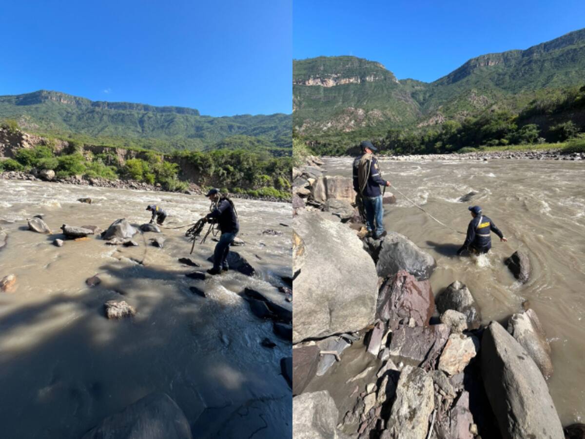 Autoridades de socorro buscan a hombre que cayó de una tarabita en el río Chicamocha