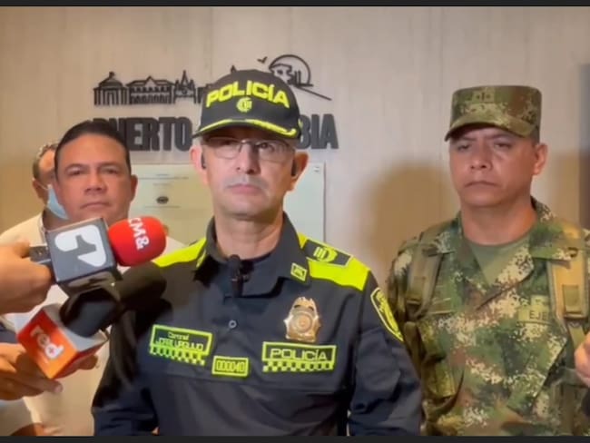Coronel  Jorge Urquijo, comandante de la Policía Metropolitana de Barranquilla, tras consejo de seguridad en Puerto Colombia./Policía Mebar