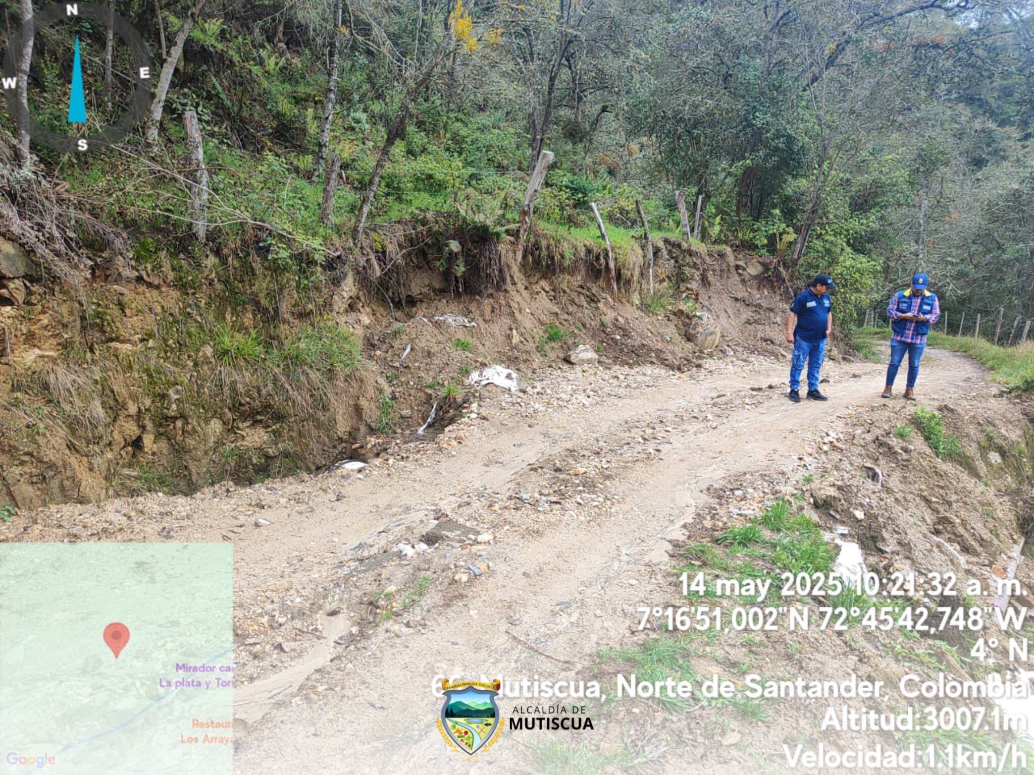 Vías afectadas por lluvias en Mutiscua, Norte de Santander / Foto: Alcaldía de Mutiscua