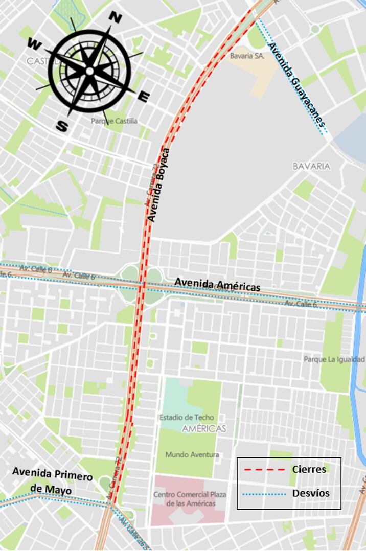 Cierres viales - Cortesía Alcaldía de Bogotá