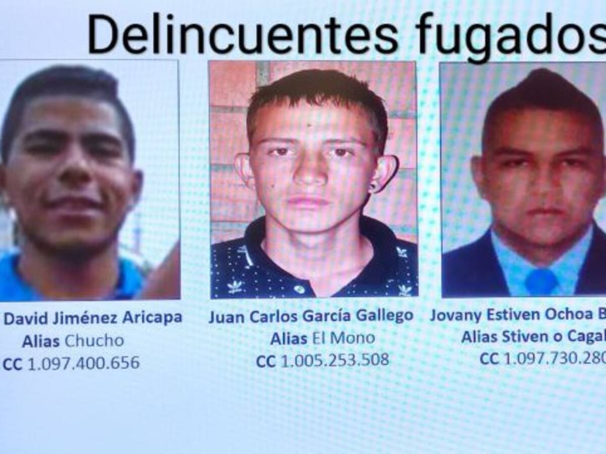 Revelan nombres de los detenidos fugados en Calarcá