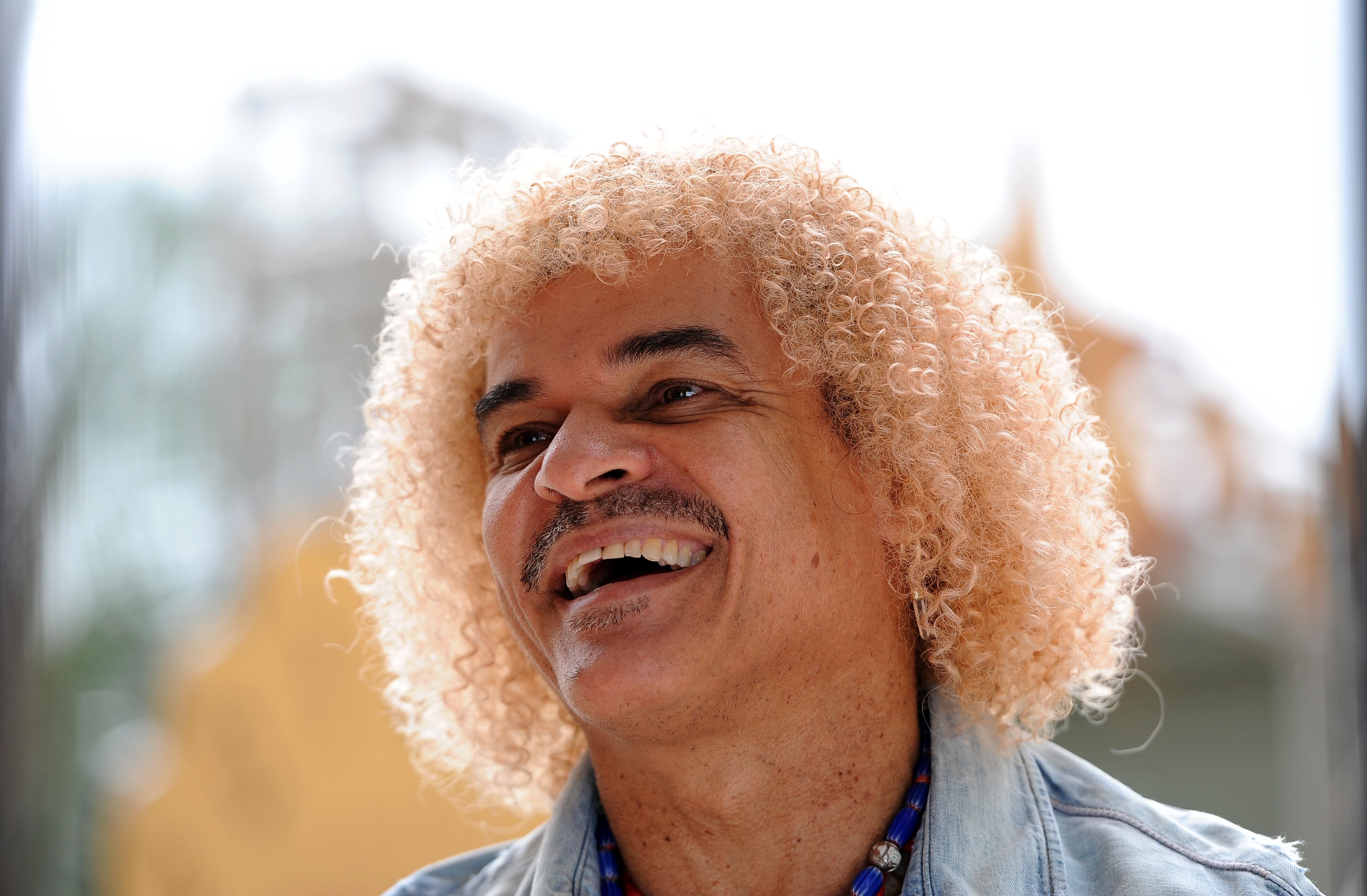 MONTE-CARLO, MONACO - OCTOBER 15:  Carlos Valderrama is interviewed at Monte-Carlo Bay prior to  the 2013 Golden Foot Award on October 15, 2013 in Monte-Carlo, Monaco.  (Photo by Valerio Pennicino/Getty Images for Golden Foot)
