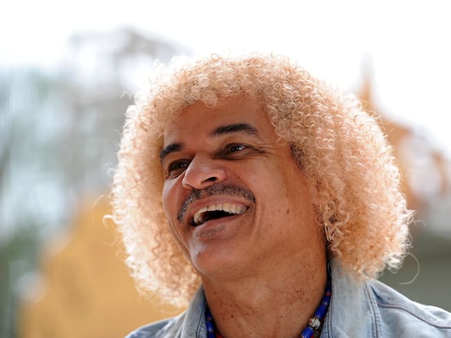 MONTE-CARLO, MONACO - OCTOBER 15: Carlos Valderrama is interviewed at Monte-Carlo Bay prior to the 2013 Golden Foot Award on October 15, 2013 in Monte-Carlo, Monaco. (Photo by Valerio Pennicino/Getty Images for Golden Foot)