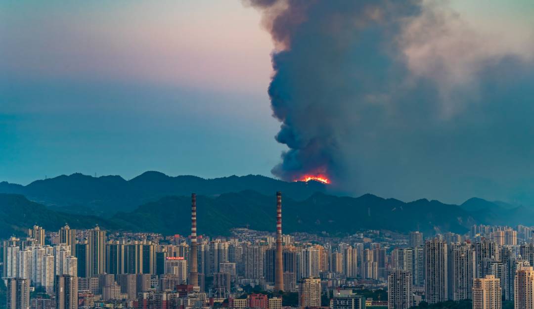 Contaminación del aire en China por incendios forestales.        Foto: Getty 