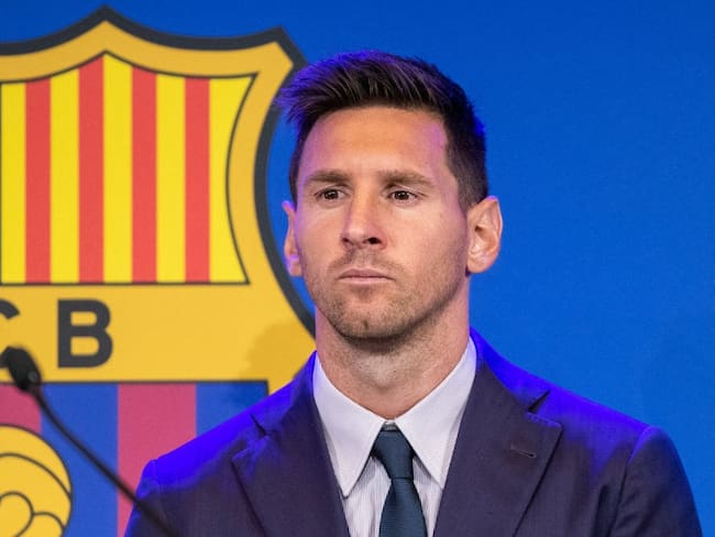 Lionel Messi durante su despedida del Barcelona en 2021 (Photo By Marc Gonzalez Aloma/Europa Press via Getty Images)