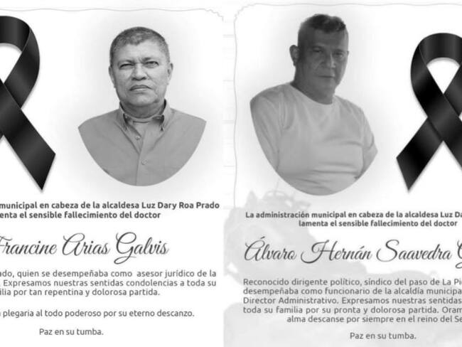 Las víctimas fueron identificadas como Álvaro Hernán Saavedra, secretario general de la Alcaldía y Francined Arias Galvis, asesor jurídico