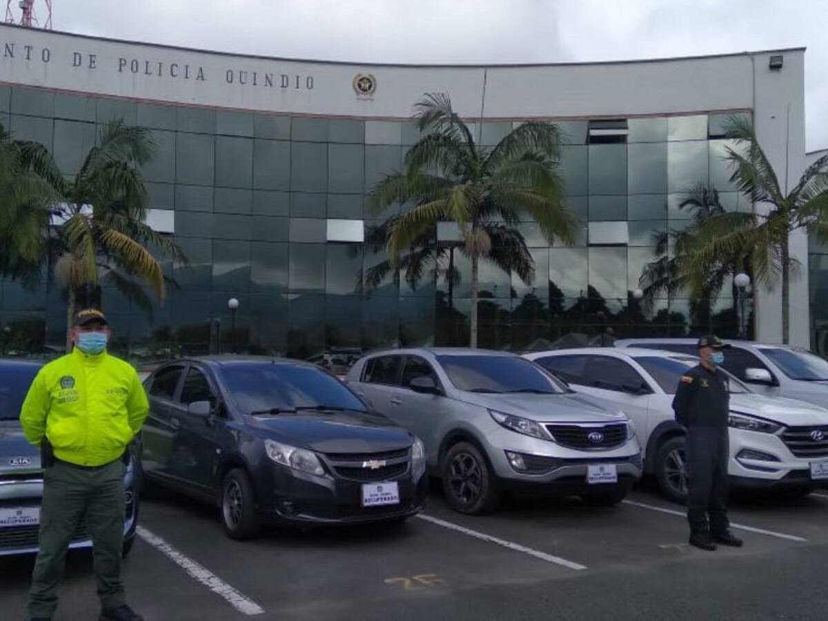 Ocho vehículos hurtados en Cali, fueron recuperados por Policía en Quindío
