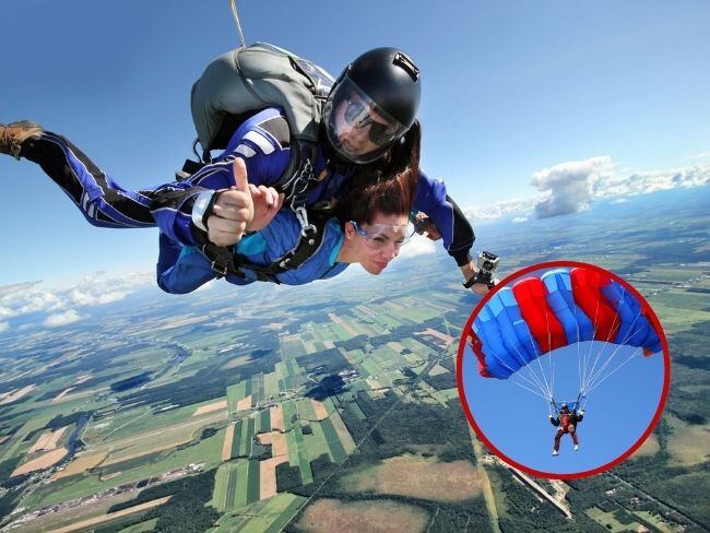 Personas saltando en Paracaídas // Getty Images