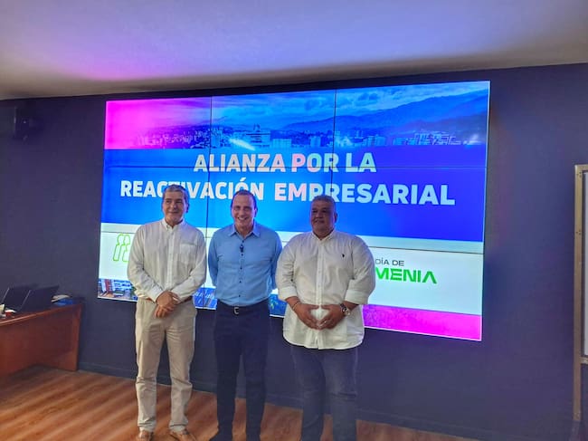 Alianza por la reactivación empresarios, Comfenalco, Quindío, Cámara Comercio y alcaldía de Armenia. Foto Vanessa Porras