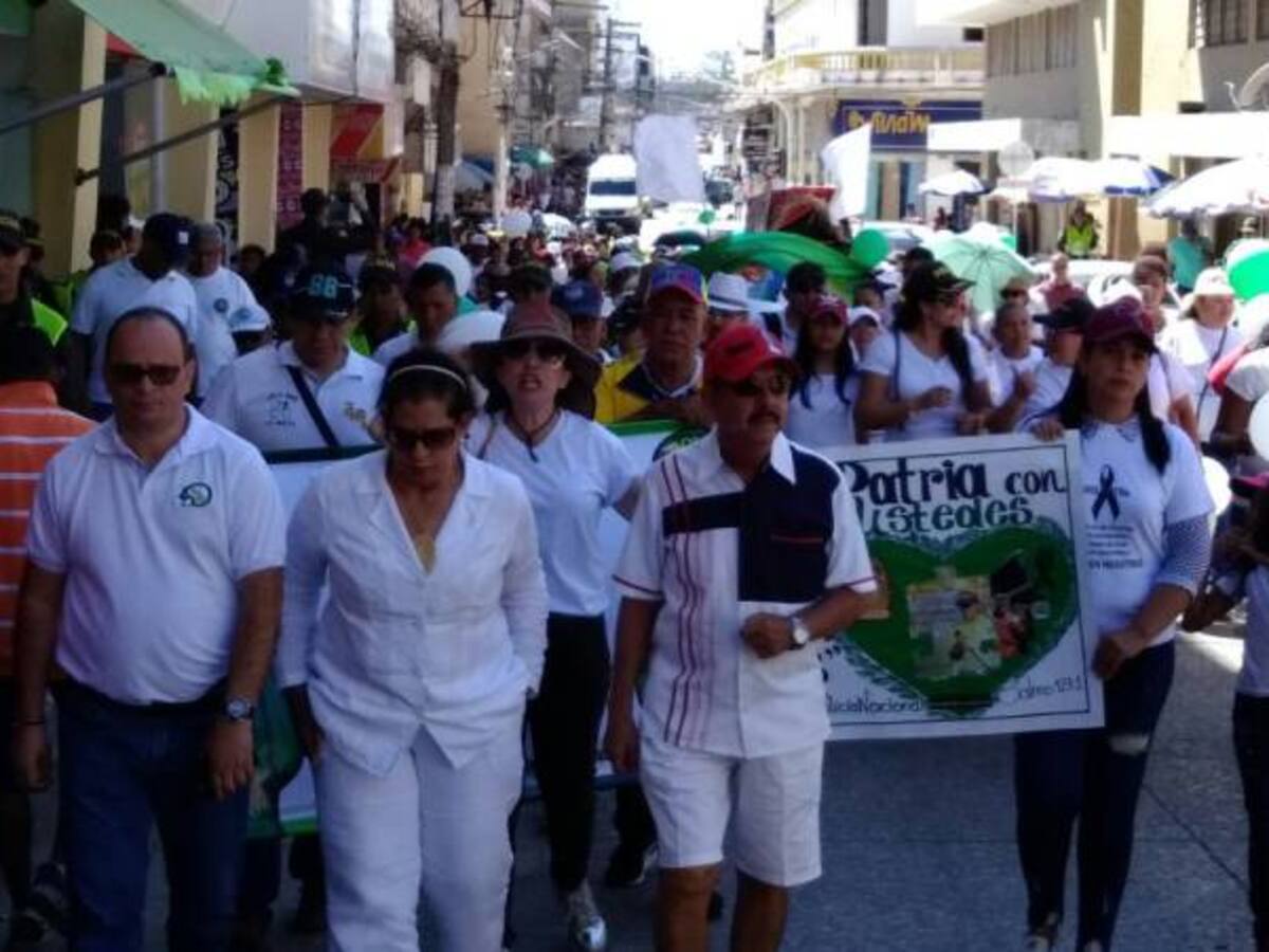 Marcha y plantón en Sincelejo contra el terrorismo y en apoyo a la Policía