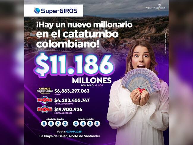 Norte de Santander tiene un nuevo millonario. / Imagen: Super Giros.