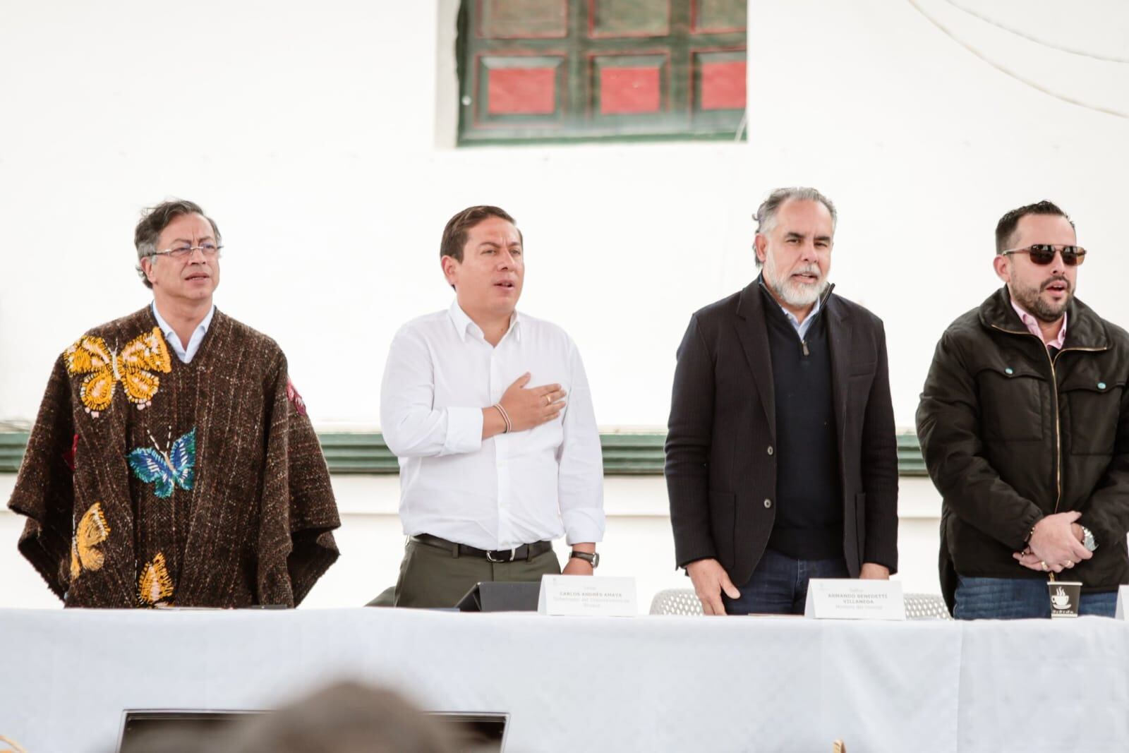 Además del presidente Gustavo Petro, también asistieron a la firma del PActo Boyacá los ministros del Interior, Minas y Energía y Agricultura / Foto: Suministrada.